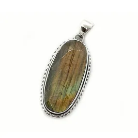 Khushi Labradorite Oval Bohemian Pendant