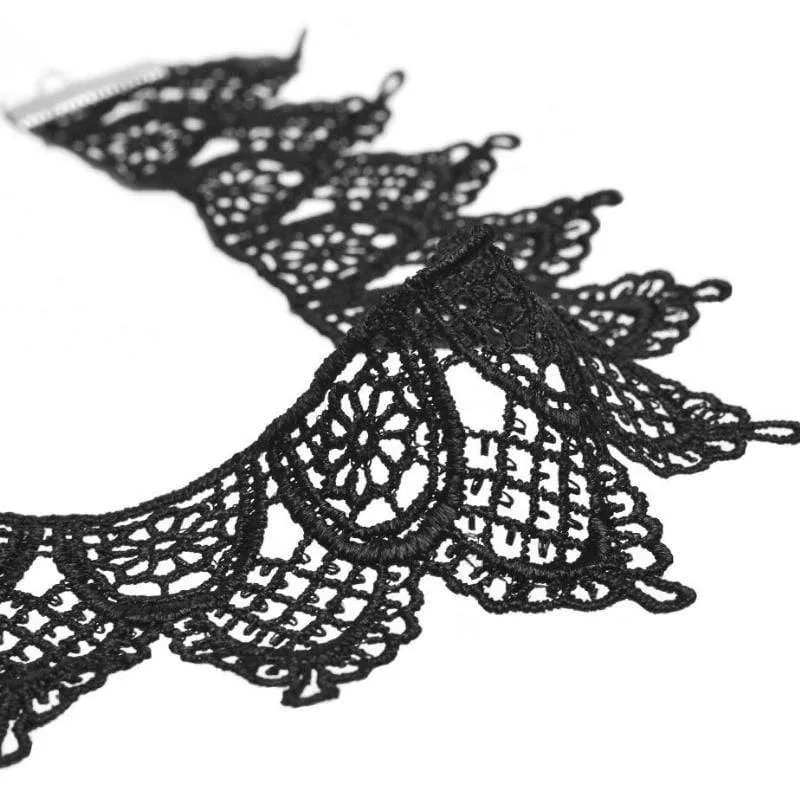 Lacy Behavior Black Choker Necklace