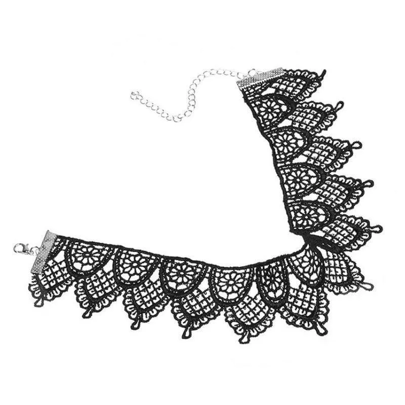 Lacy Behavior Black Choker Necklace