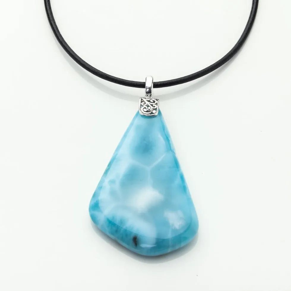 Large Larimar Pendant Thaleia