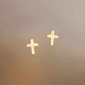 Lauren Gold Cross Stud Earrings