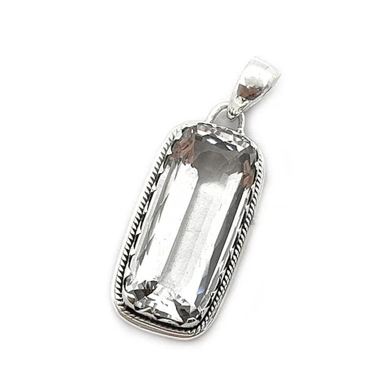 Layton Clear Quartz Rectangle Pendant