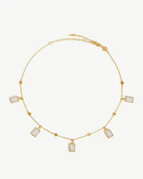 Lena Charm Choker | 18ct Gold Plated Vermeil/Rainbow Moonstone