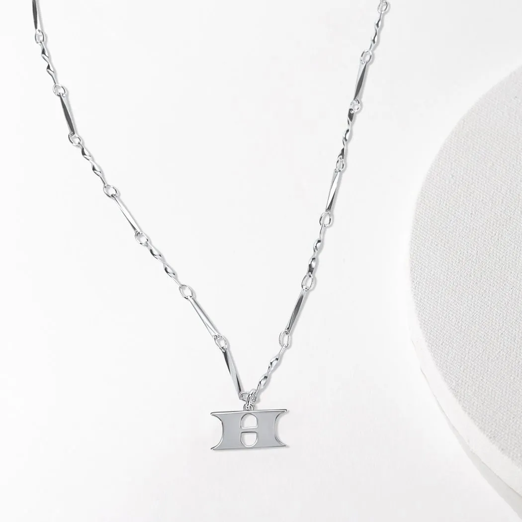 Letter Necklace (H) - Silver