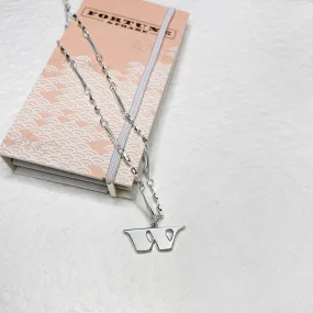 Letter Necklace (W) - Silver