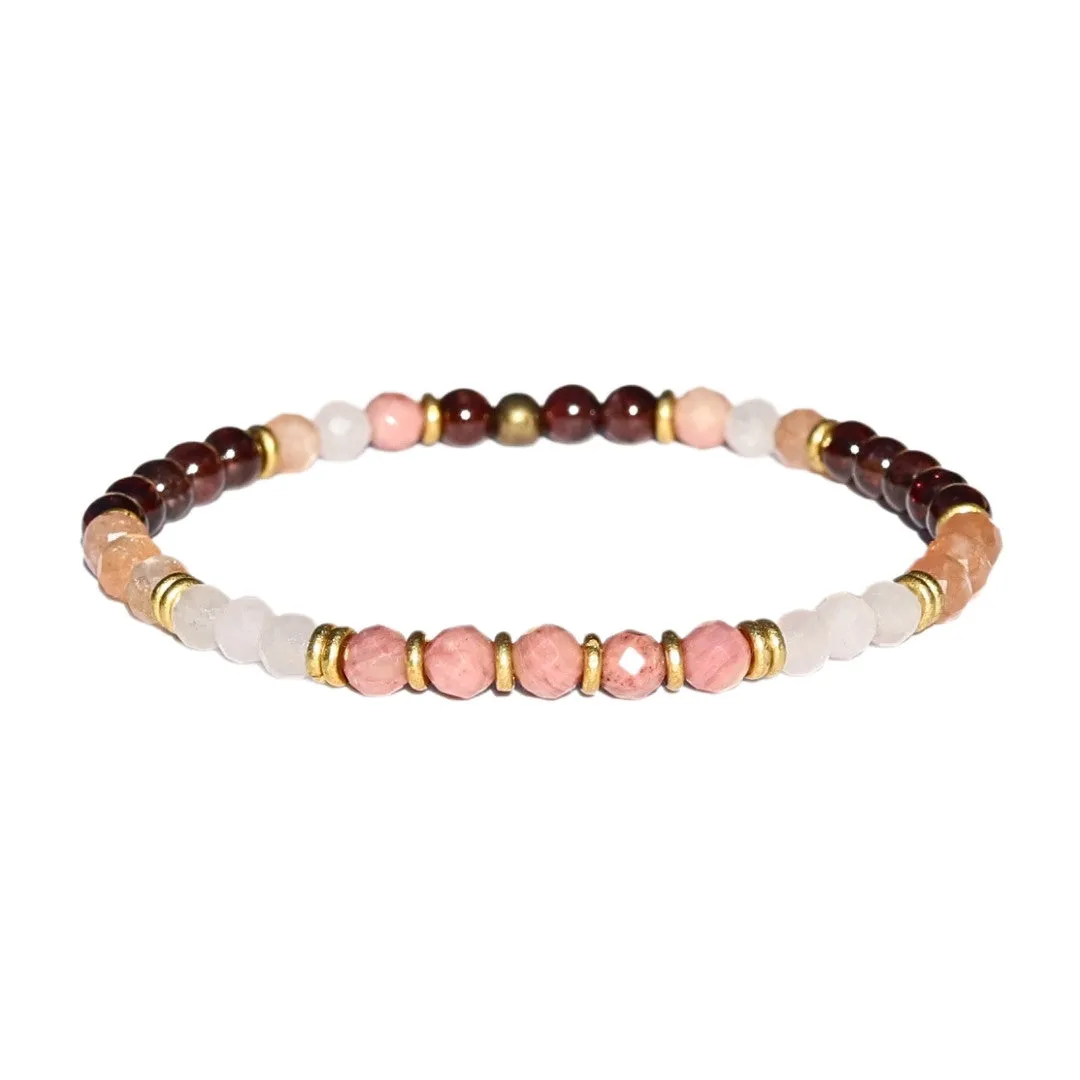 Love & Self Love Garnet and Rose Quartz Delicate Bracelet