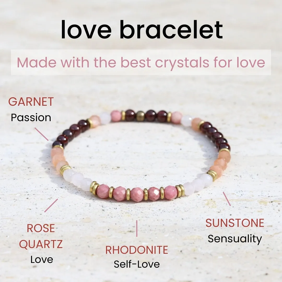 Love & Self Love Garnet and Rose Quartz Delicate Bracelet