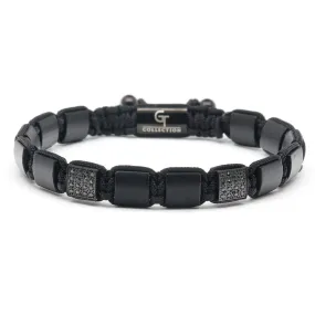 Men's MATTE ONYX Flat bead Bracelet - One Size Fits All