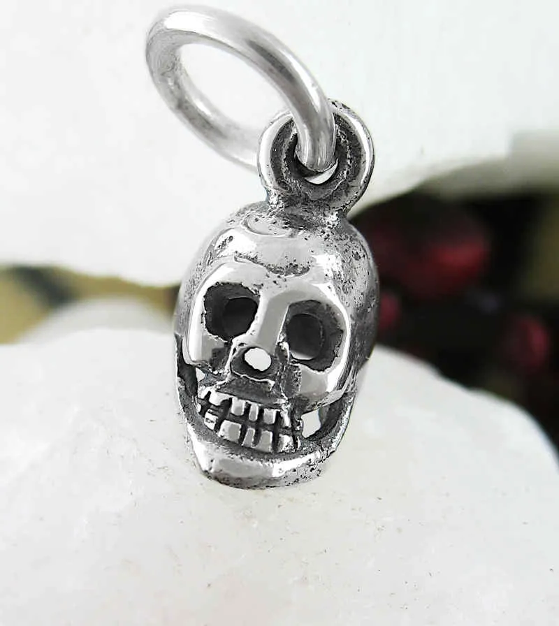 Miniature Life-Like Human Skull Charm