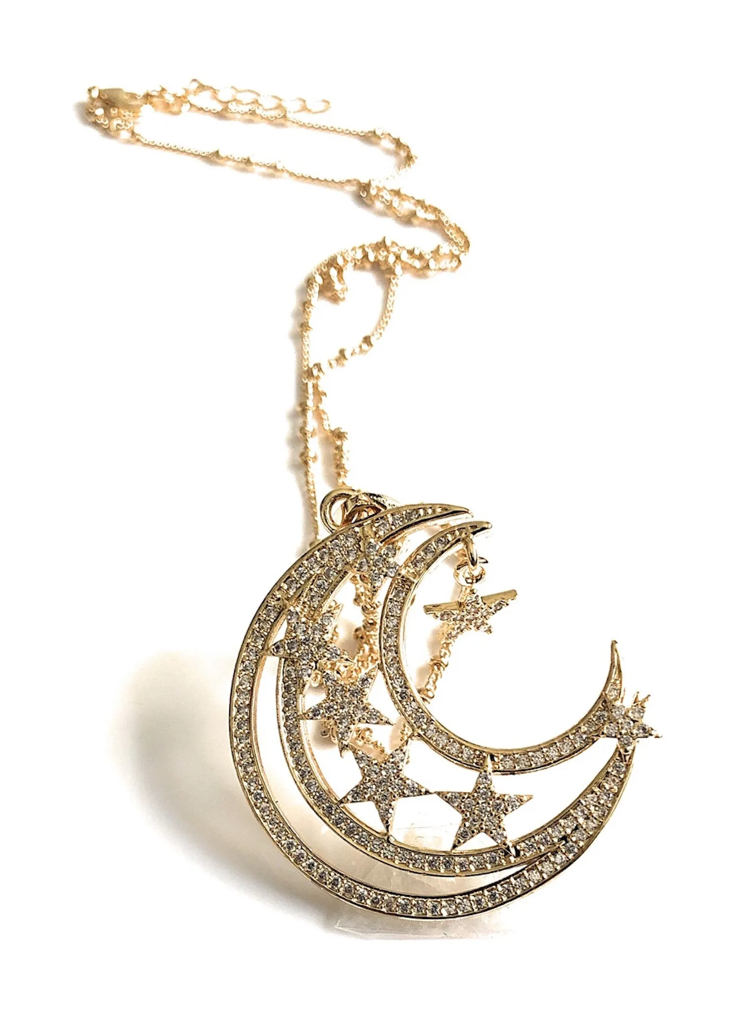 Moon Necklace Gold, Crescent Moon Necklace, Crescent Moon Gold Chain Necklace, Half Moon and Star, Celestial Jewelry, Constellation Charm