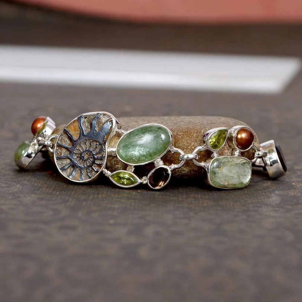 Multi Stone Handcrafted 925 Sterling Silver Bracelet, Birthstone Bracelet Jewelry