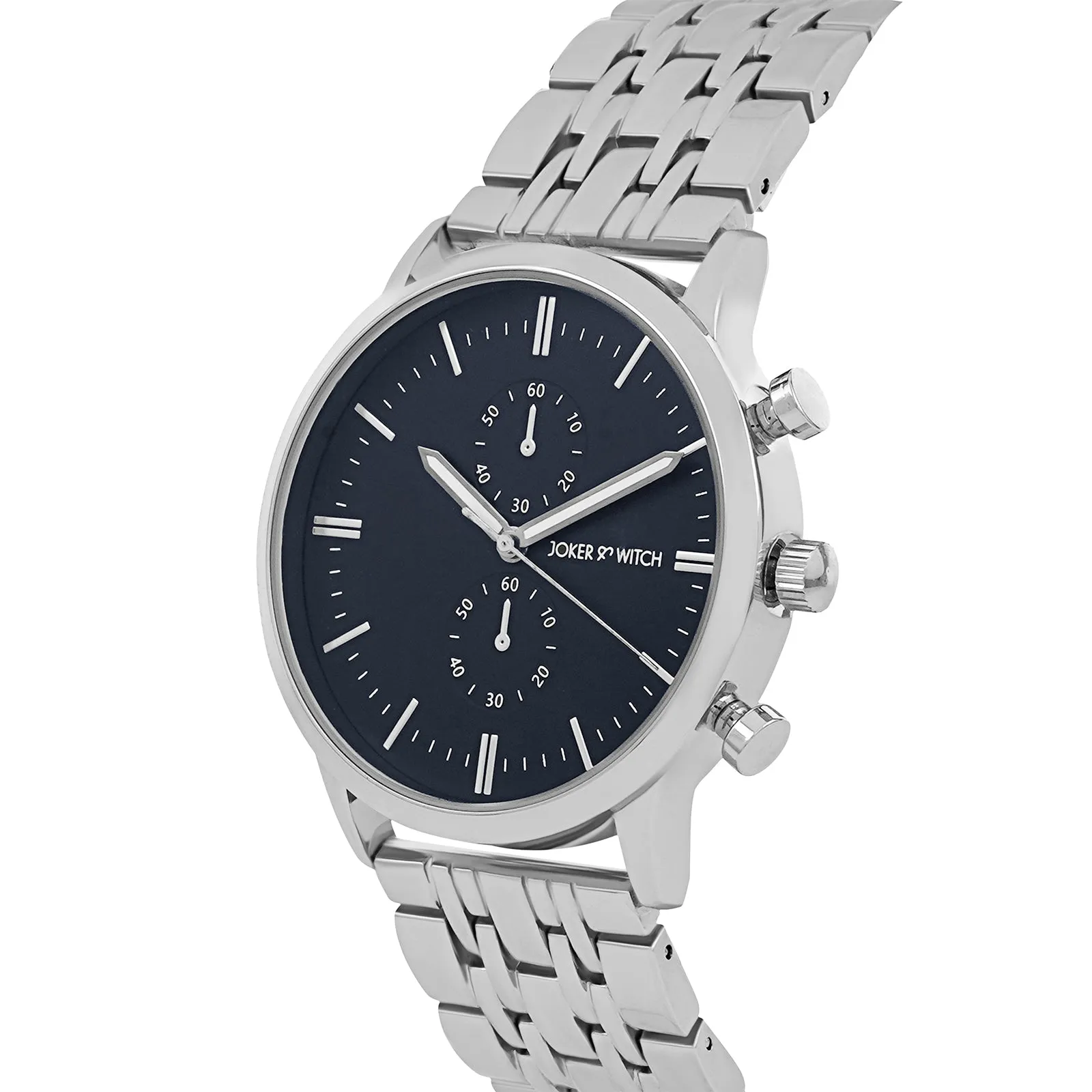 Niko Silver Metallic Strap Watch with Blue Dial – Stylish & Modern Timepiece