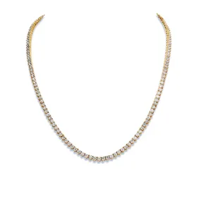 Octavia 26 Carat Round Brilliant Diamond Tennis Necklace in 14k Yellow Gold