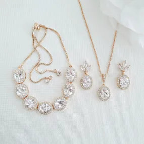 Oval Bridal Jewelry Set-Emily