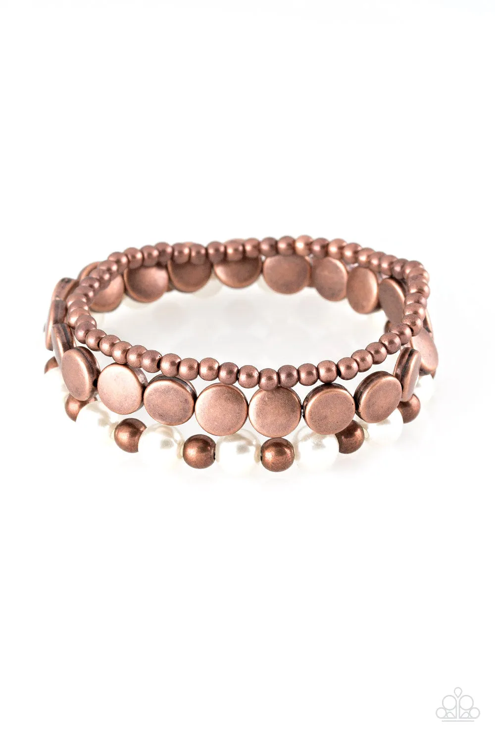 Paparazzi Bracelet ~ Girly Girl Glamour - Copper Bracelet