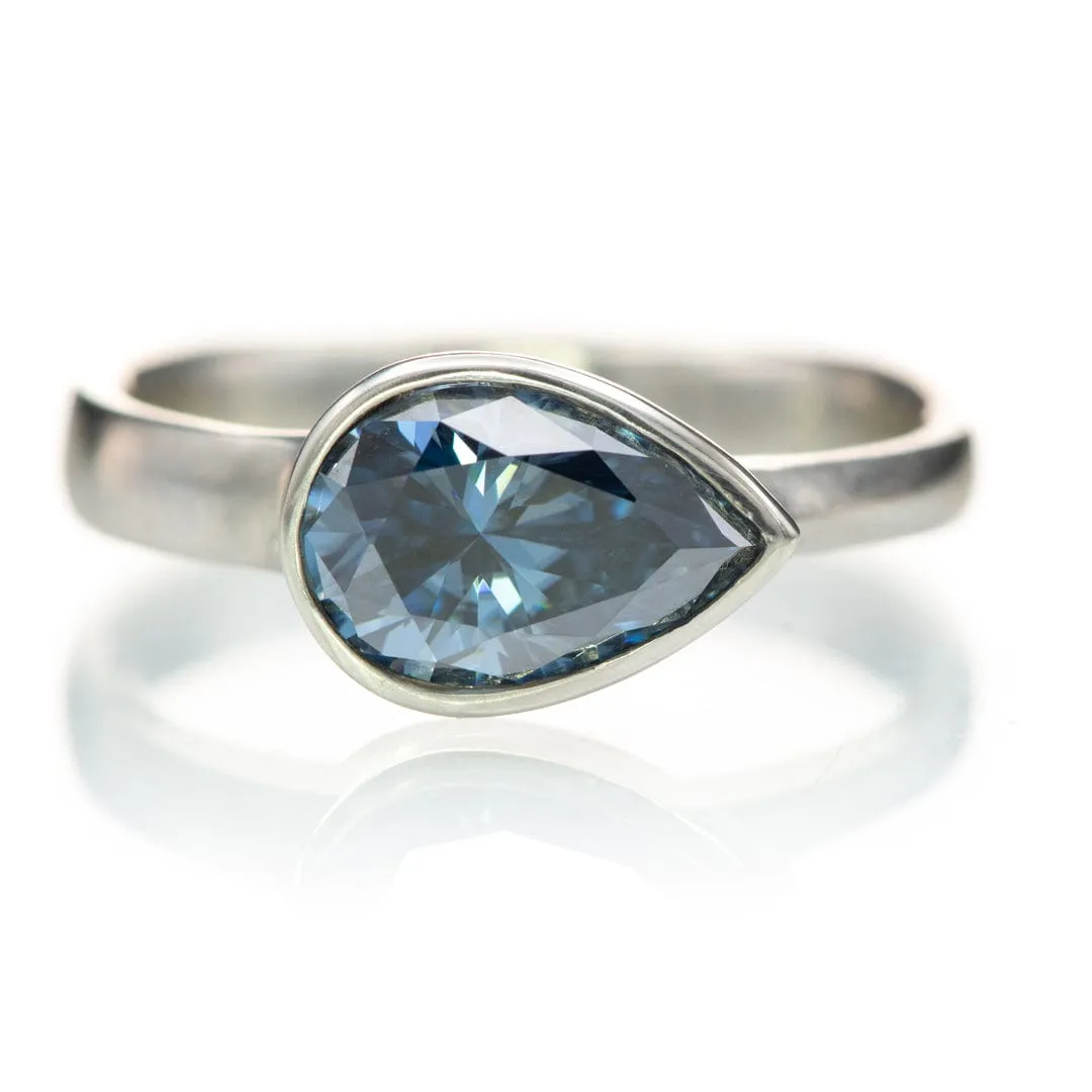 Pear Blue-Gray Moissanite Loose Stone