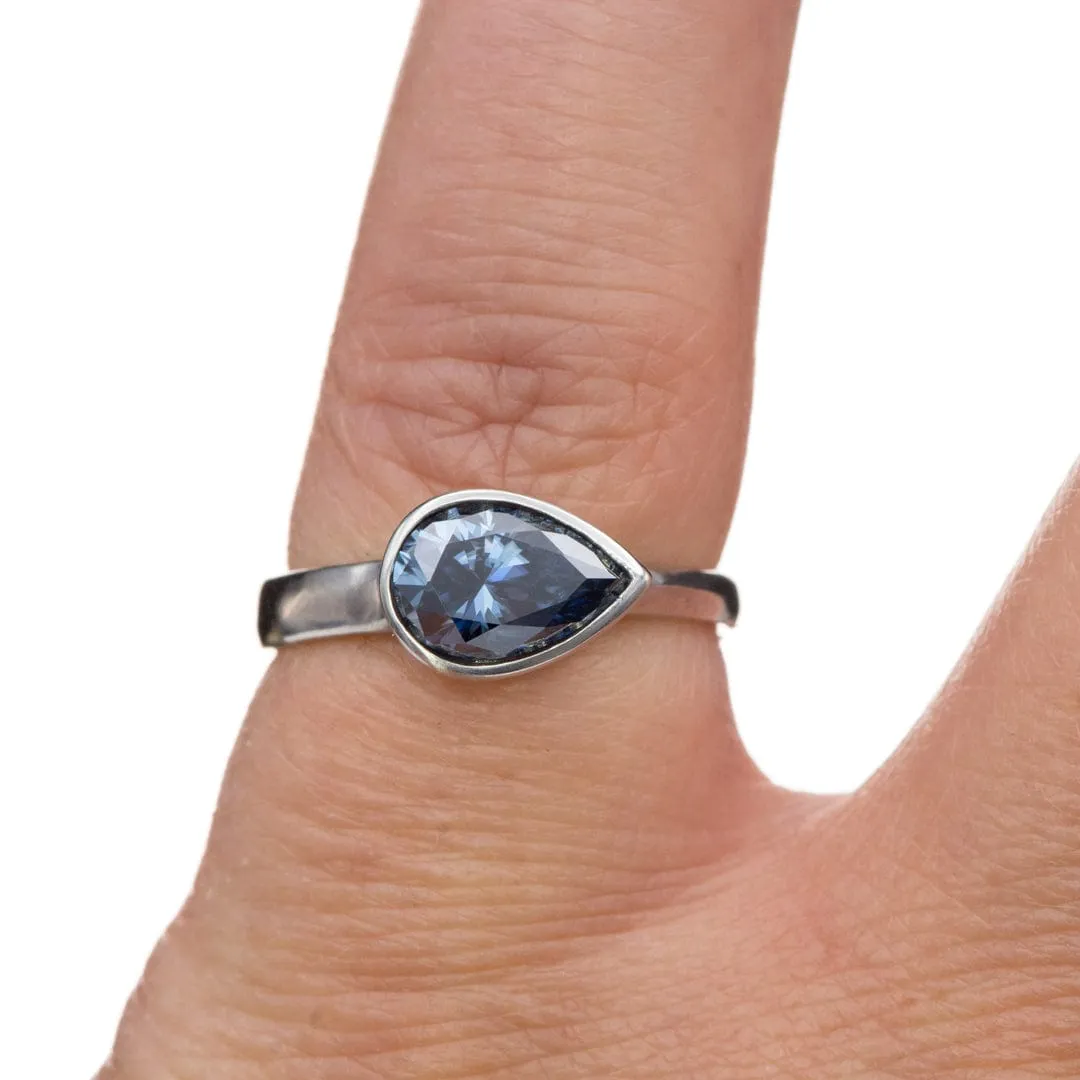 Pear Blue-Gray Moissanite Loose Stone