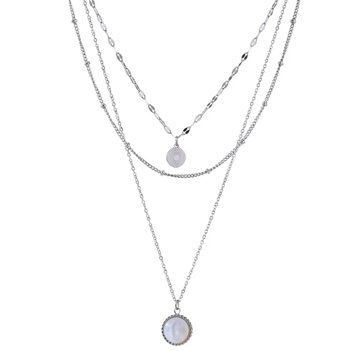 Pearlescent Three Layer Necklace