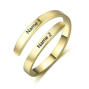 Personalized Ring Customize Engraved Names Adjustable Rings for Women Anniversary Jewelry