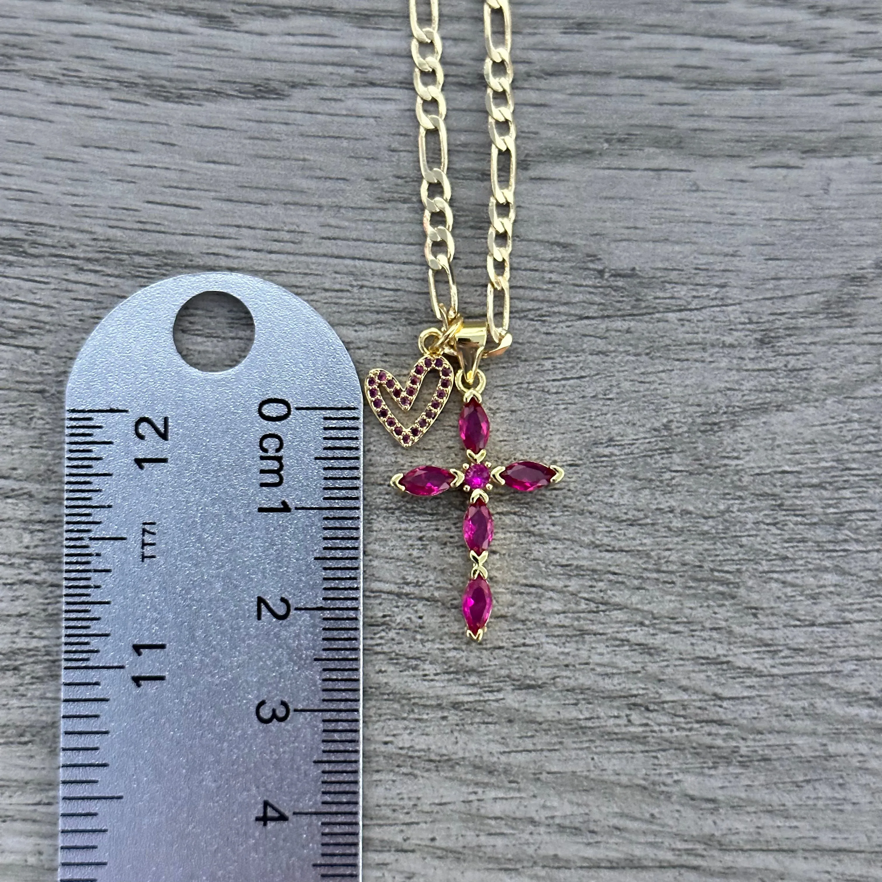 Pink Cross Necklace 028