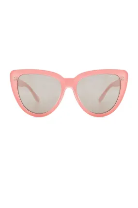 Quay Stray Cat Mirrored Cat Eye Peach Sunglasses