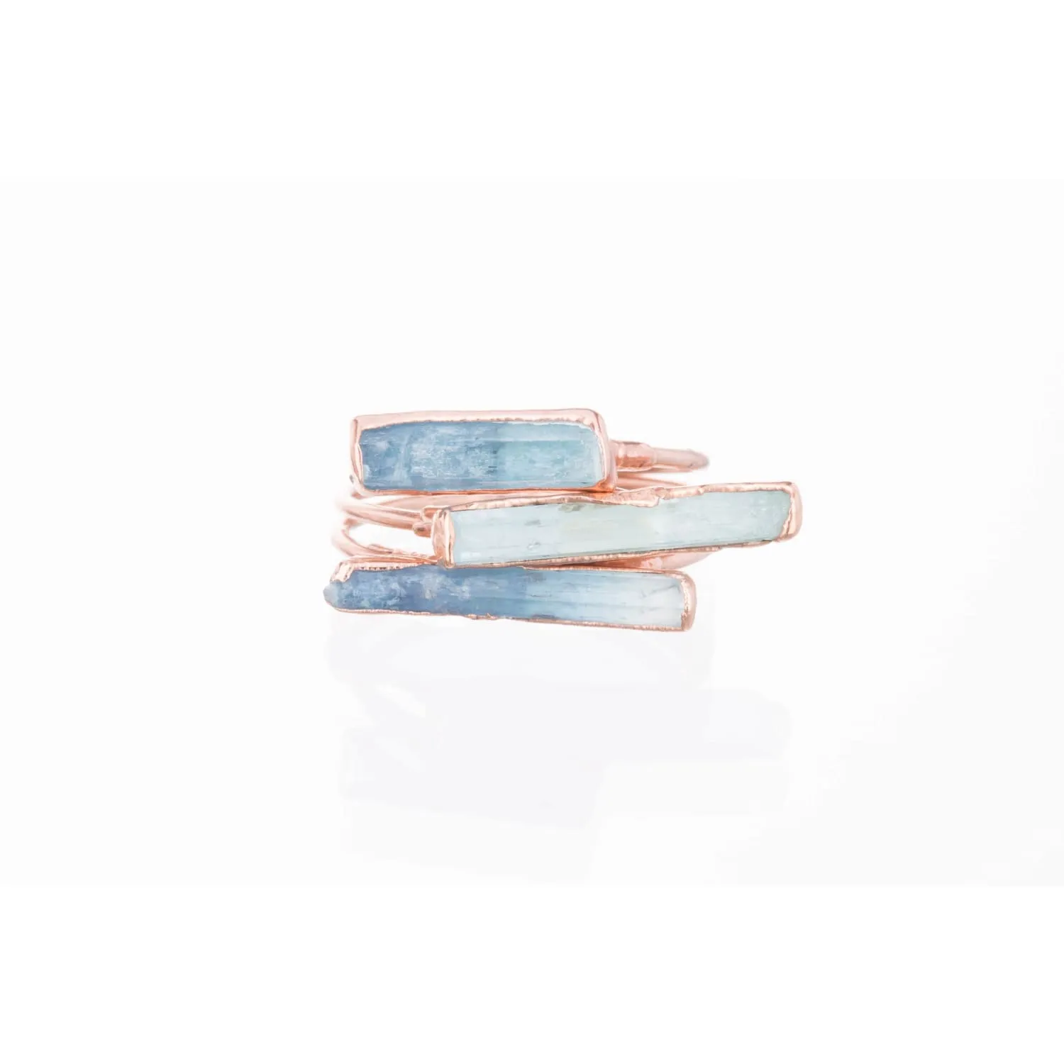 Raw Aquamarine Bar Ring in Sterling Silver