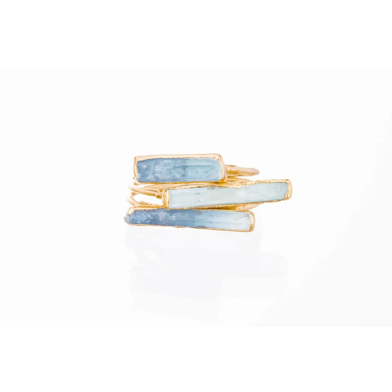 Raw Aquamarine Bar Ring in Sterling Silver