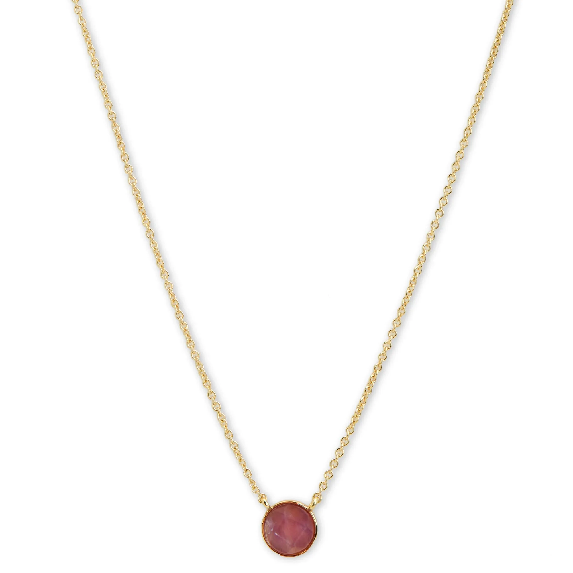 Real Gold Plated Gold Z Quartz Round Facet Necklace Gemstones