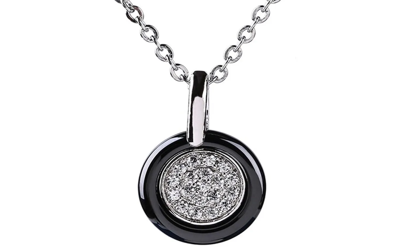 Rhinestone Circle Pendant Necklaces For Women