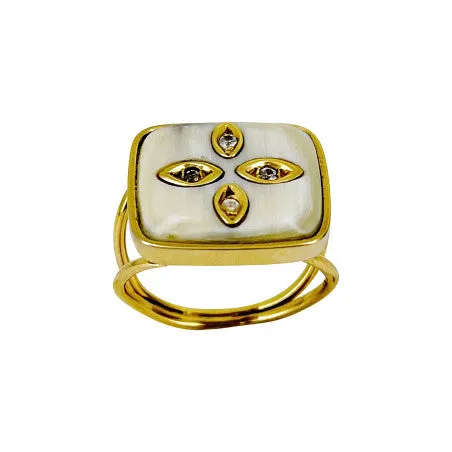 Ring Joy - Horn & Gold Plated