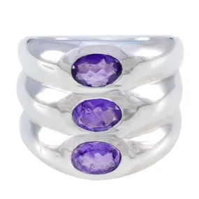 Riyo Drop-Dead Gemstone Amethyst Solid Silver Ring Discount Jewelry