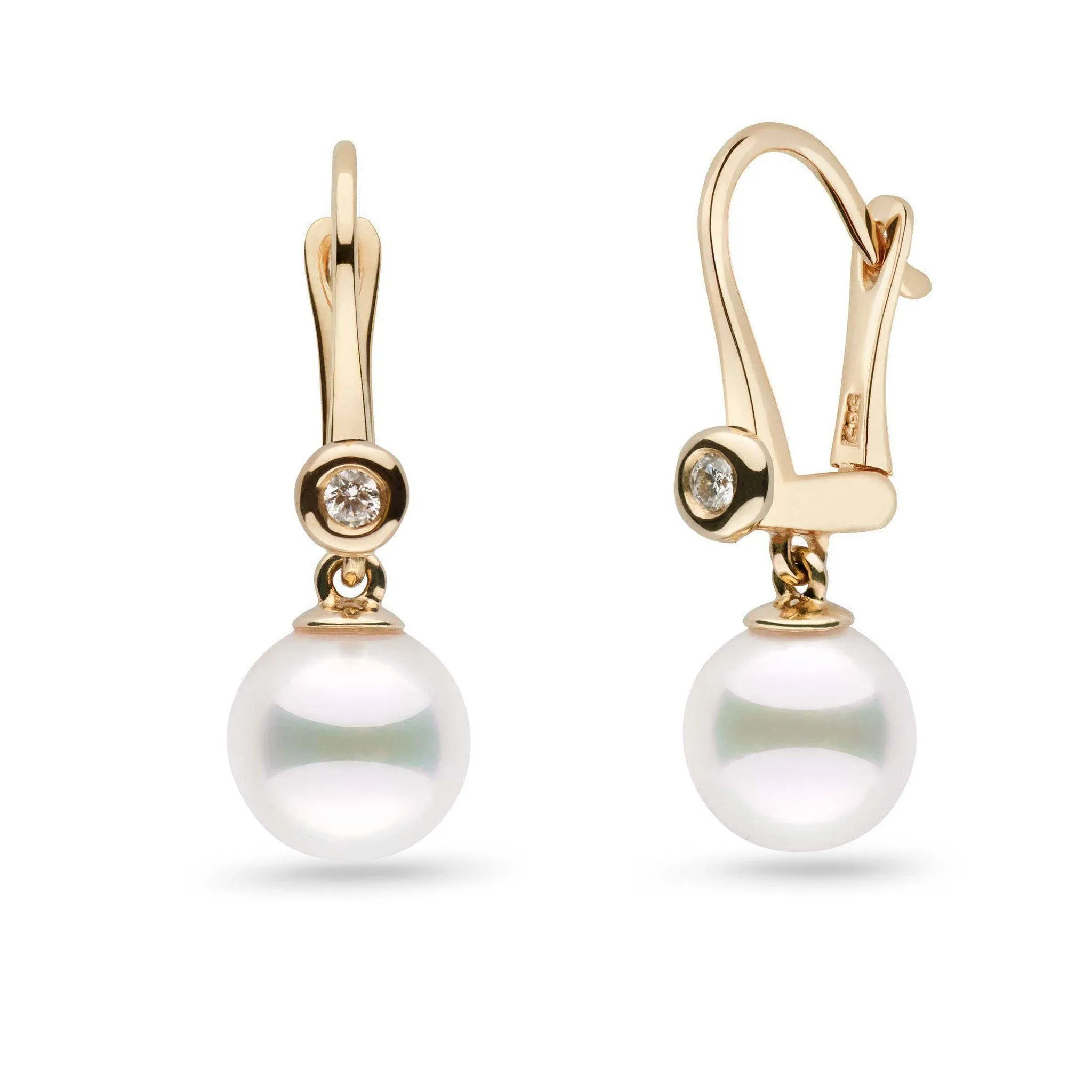 Romantic Collection Akoya 8.0-8.5 mm Pearl & Diamond Dangle Earrings