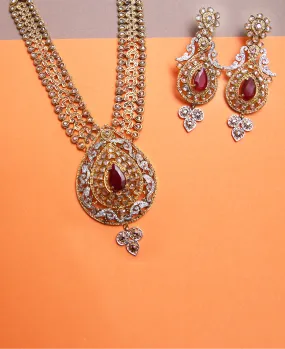 Ruby Polki Dholna Set