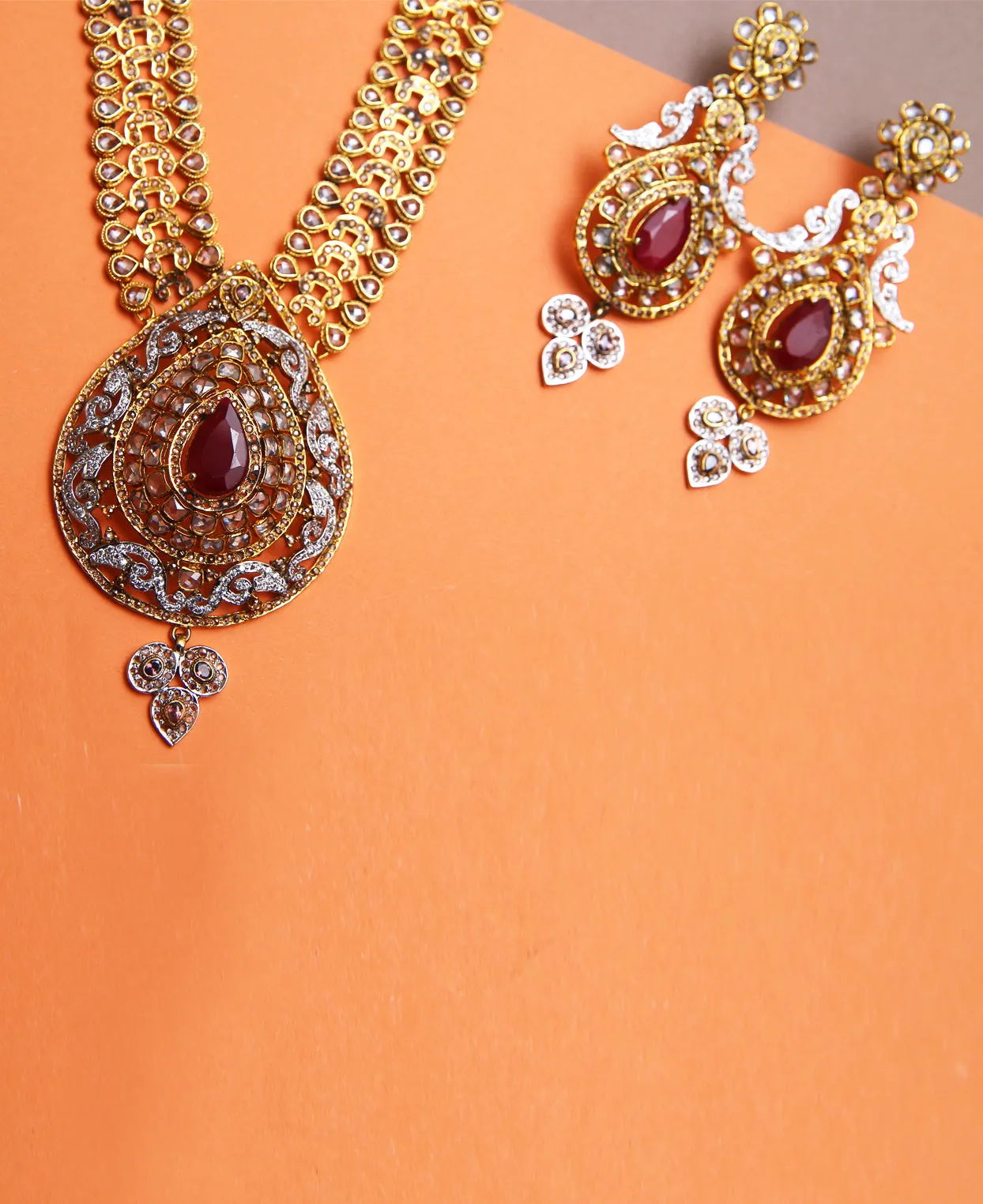 Ruby Polki Dholna Set