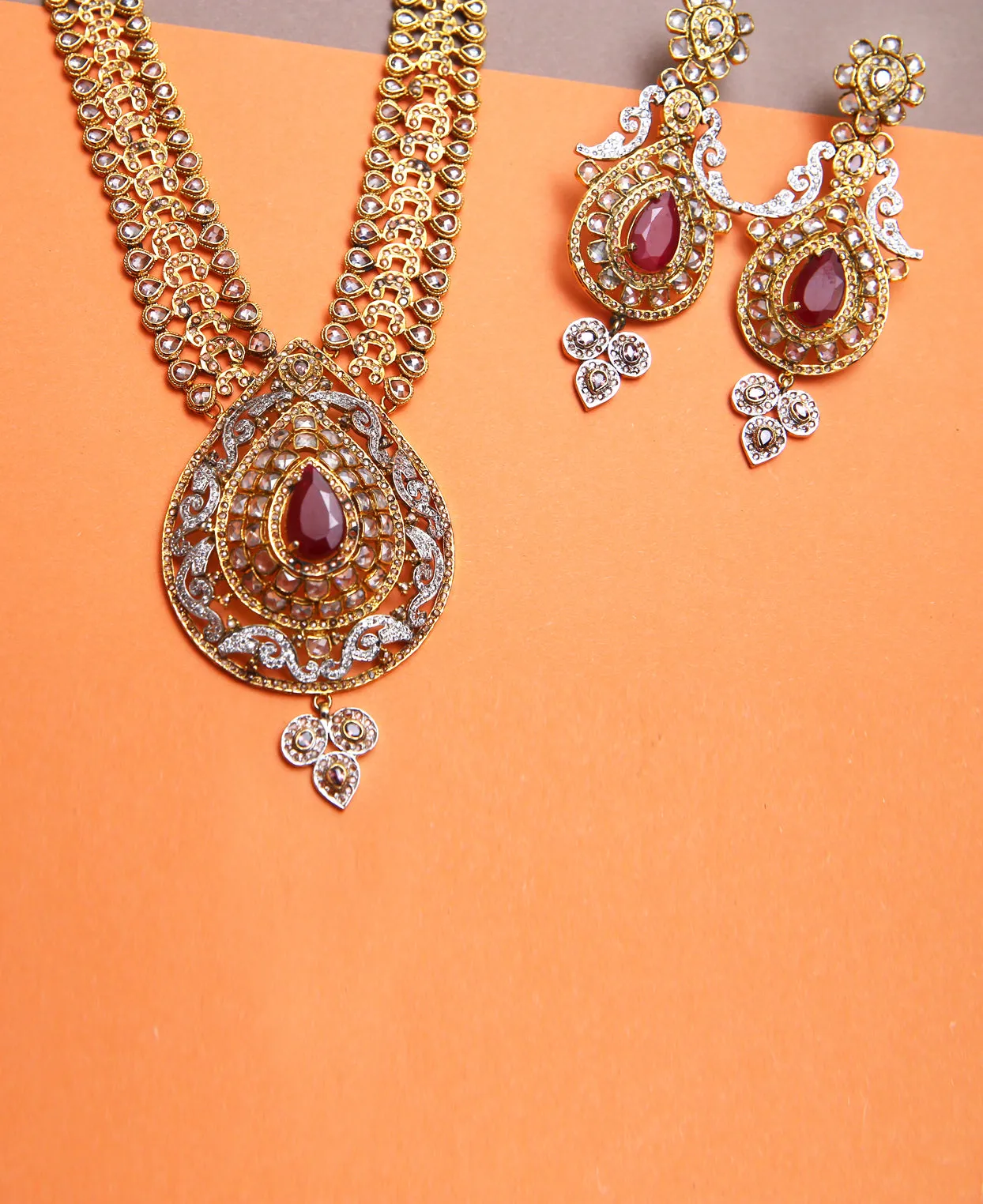 Ruby Polki Dholna Set