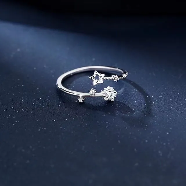 s925 Sterling Silver Star Toi et Moi ring for Women