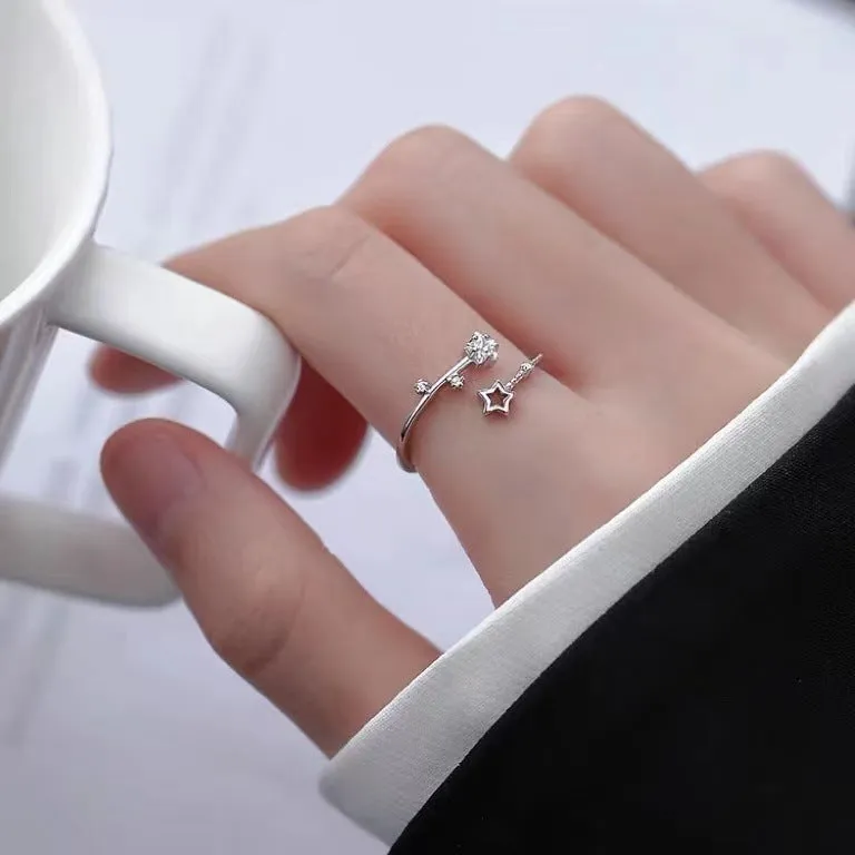 s925 Sterling Silver Star Toi et Moi ring for Women