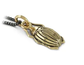 Scarab Beetle Necklace - Bronze