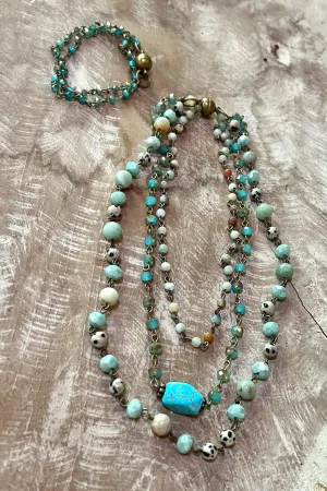 Selena Turquoise Stone Necklace/Bracelet Set