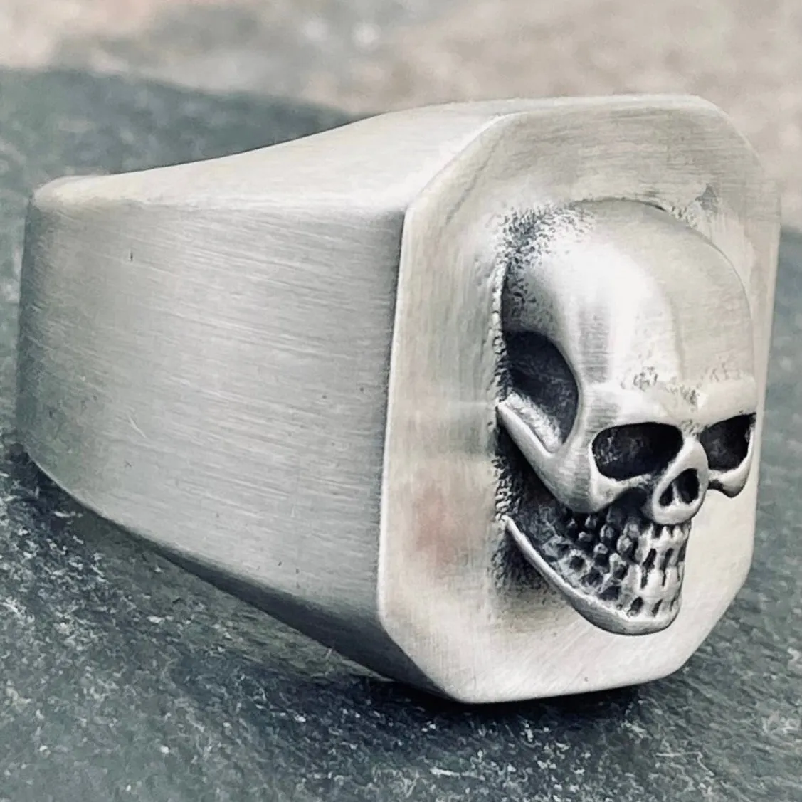 Skull 3D - Brushed Stainless Steel - R227