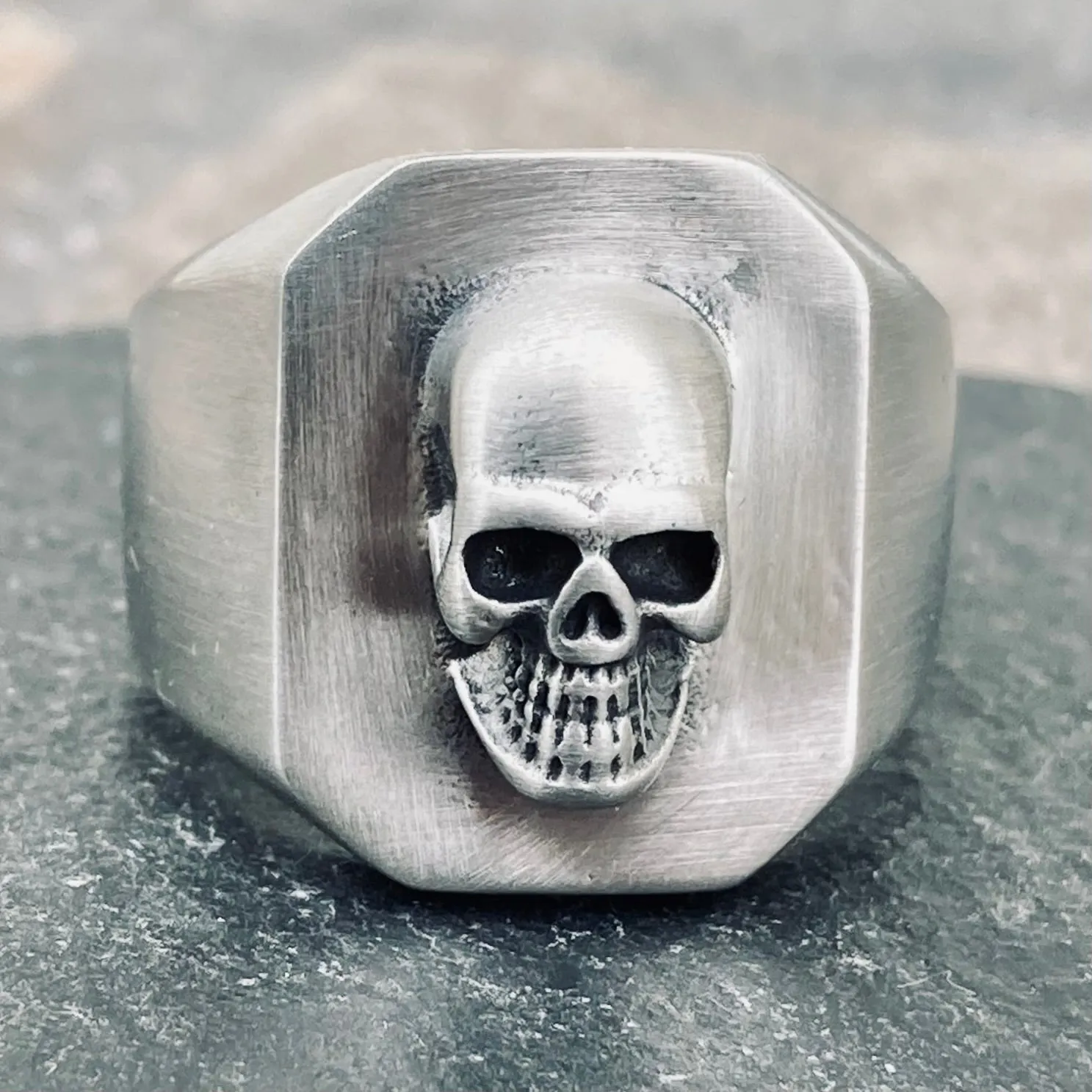 Skull 3D - Brushed Stainless Steel - R227