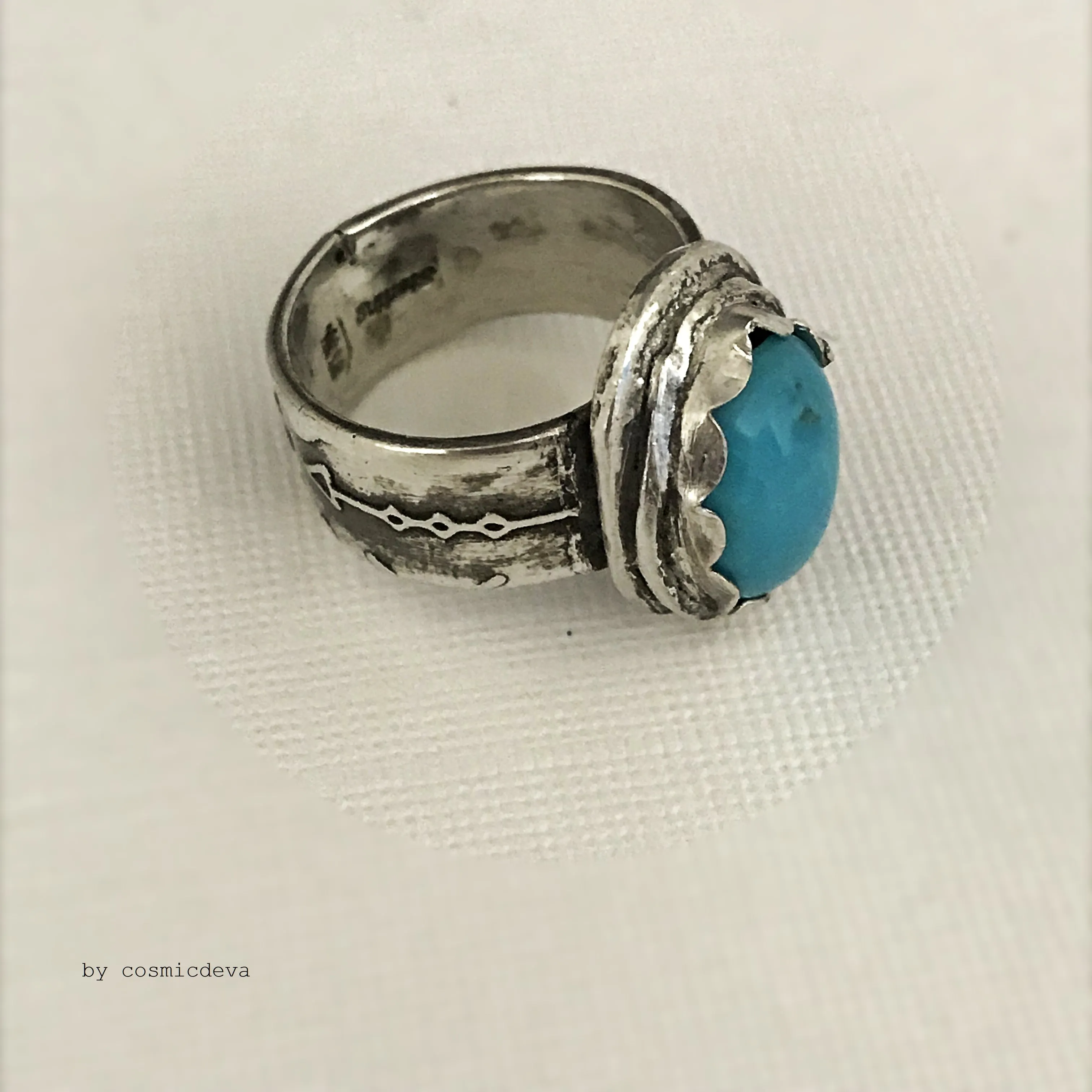 Sleeping Beauty Turquoise Sterling Silver US Size 7 Ring