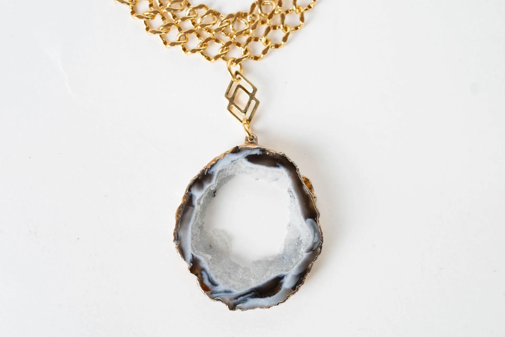 Sliced Agate Geode Necklace