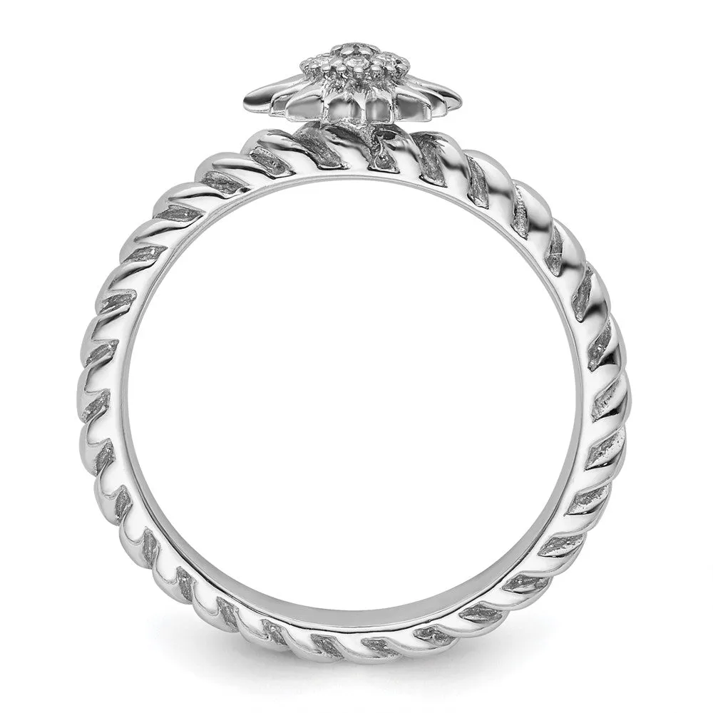 Stackable Expressions Diamond Star Ring in Sterling Silver