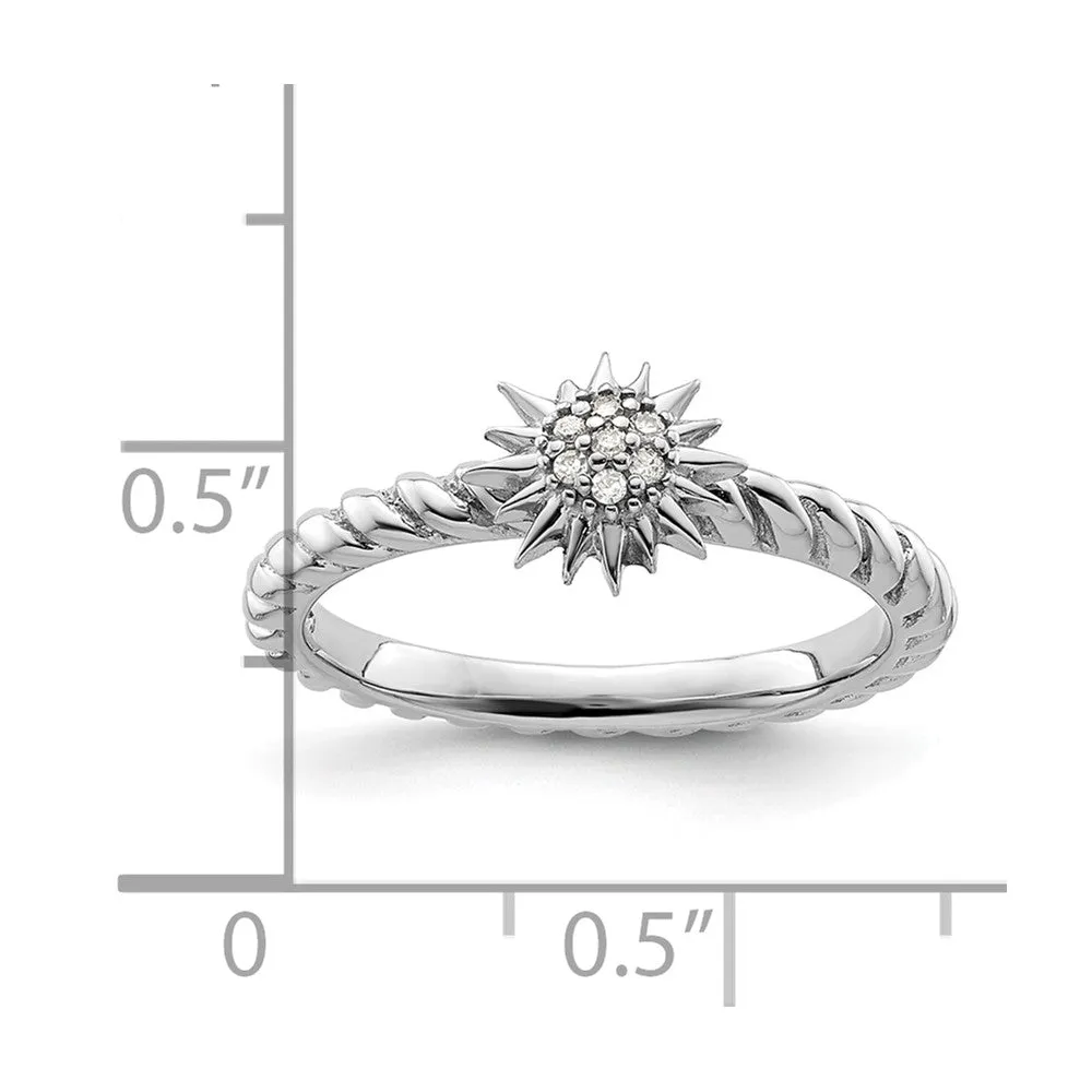 Stackable Expressions Diamond Star Ring in Sterling Silver