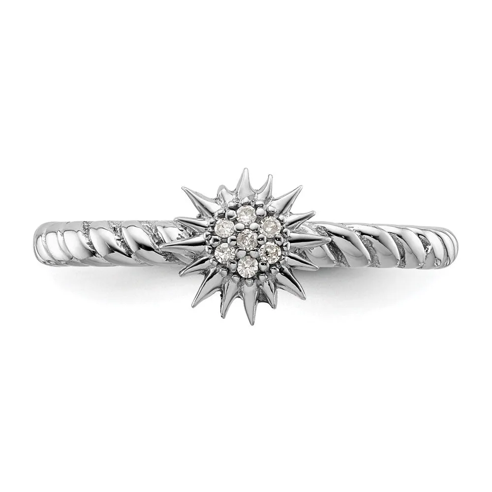 Stackable Expressions Diamond Star Ring in Sterling Silver