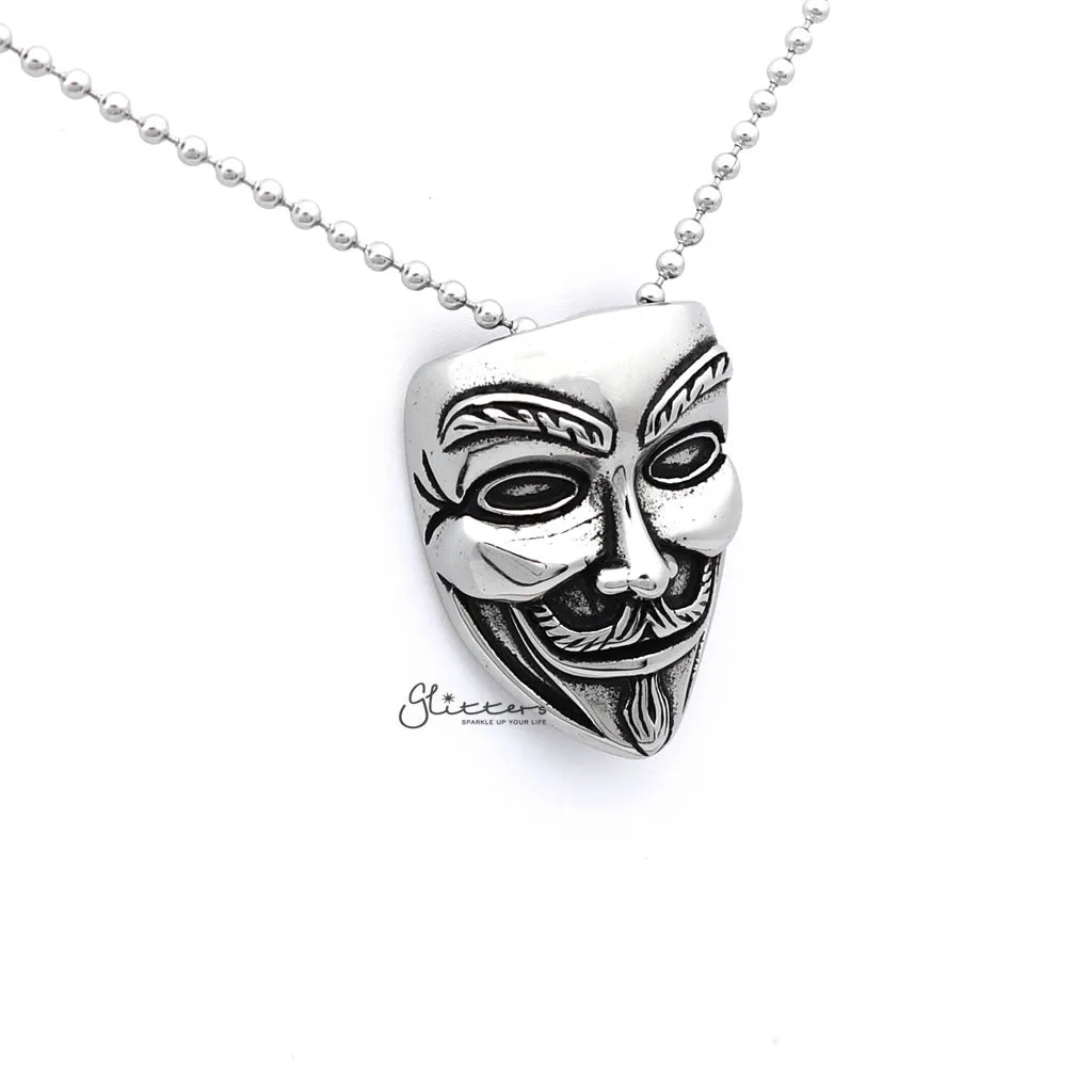 Stainless Steel Anonymous Mask Pendant