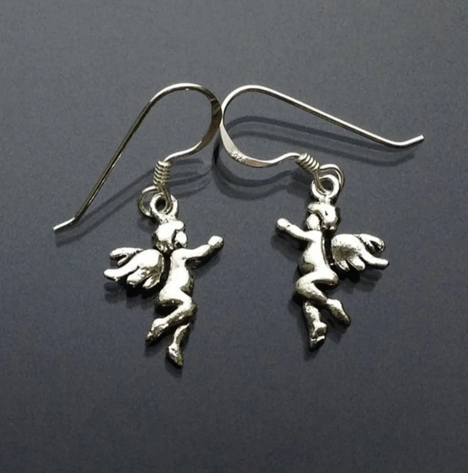 Sterling Silver Angel Hanging Earrings