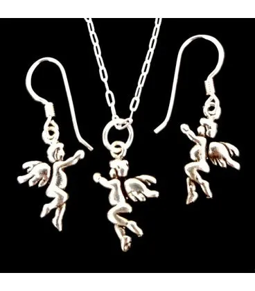 Sterling Silver Angel Hanging Earrings