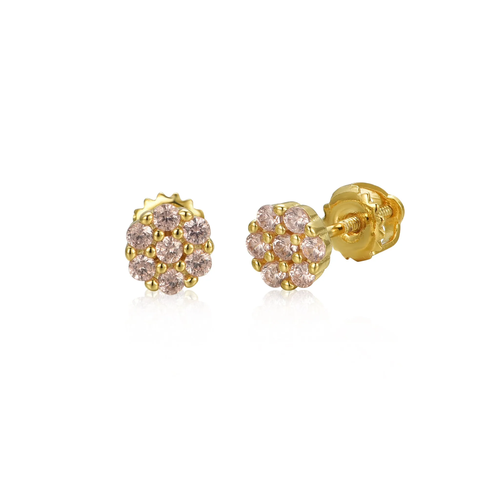 Surgical Steel Small CZ 5 Stone Stud Earrings